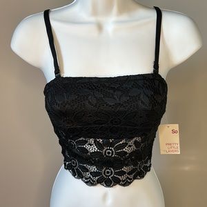 NEW So Black Lace Bandeau Tank